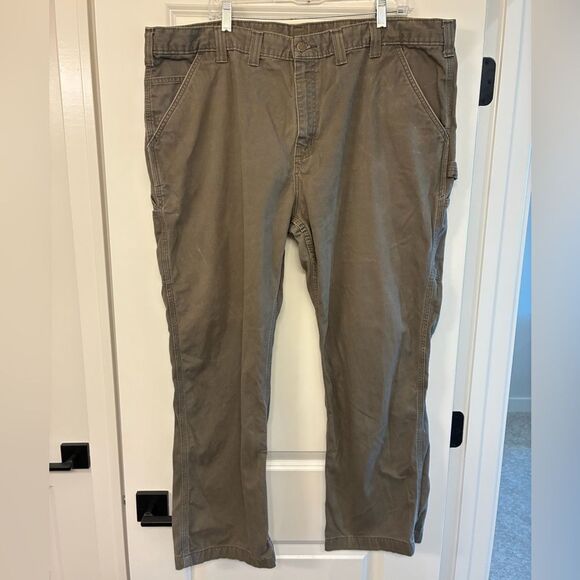 CARHARTT Relaxed Straight Twill Dungaree Work Pants B234 Brown Men’s Size 44x30 - Picture 1 of 8